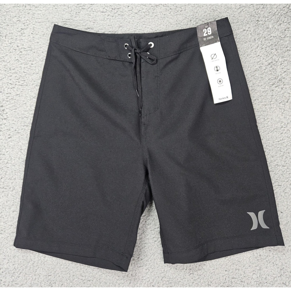 Hurley Board Shorts Mens 29 Black Surf Swim Quick Dry Stretch NWT